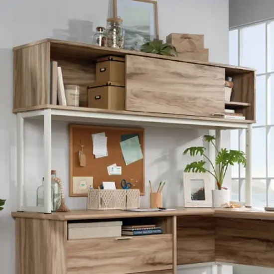 Portage Park Computer Hutch Kiln Acacia - Sauder image {1}