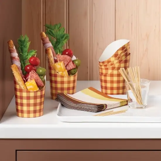 Paper Charcuterie Cup Napkin Skewer Set Natural - Room Essentials&trade; image {1}
