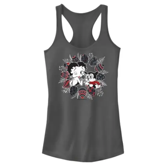 Junior's Betty Boop Easter Egg Frame Racerback Tank Top image {3}