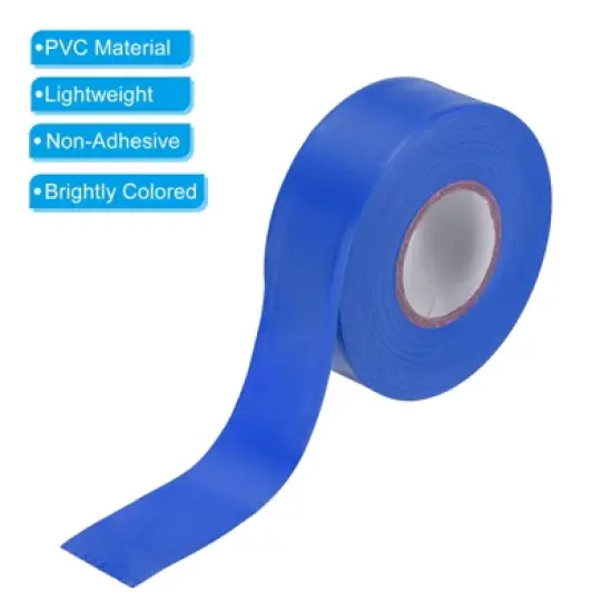 Unique Bargains PVC Non-Adhesive Flagging Tapes for Trail Outdoor 2 Pcs Blue 1-1/5" x 147 ft image {3}