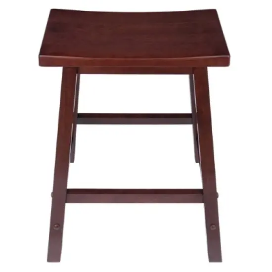Saddle Seat 24" Counter Height Barstool Hardwood/Walnut - Winsome image {3}