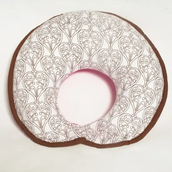 Bacati - 3 pc Damask Pink/chocolate Hugster Feeding & Infant Support Nursing Pillow image {8}