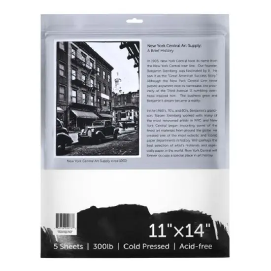 New York Central Watercolor Paper Sheets, 11x14 Inch, 300lb Cold Press, Pack of 25 - Professional Grade, Acid-Free, Archival, Superior Surface image {2}