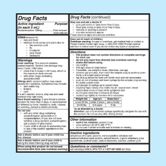 Mommy's Bliss Infants Acetaminophen Pain Reliever Liquid - 2oz image {7}