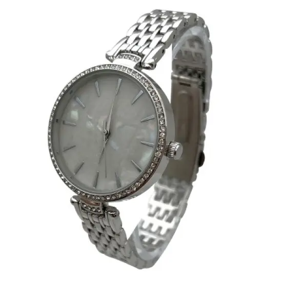 Olivia Pratt Delicate Rhinestone and Chrome Face Women Watch image {1}
