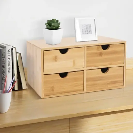 YIYIBYUS 4-drawer Desk Organizer, Tabletop Storage Organizer image {1}