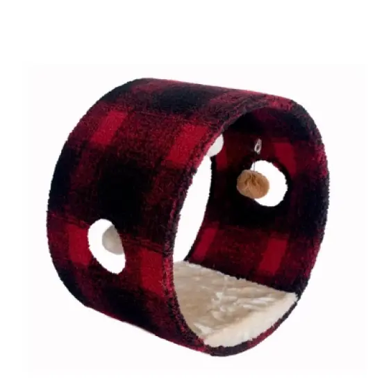 Armarkat Scotch Plaid Real Wood Cat Hideaway Tunnel image {4}