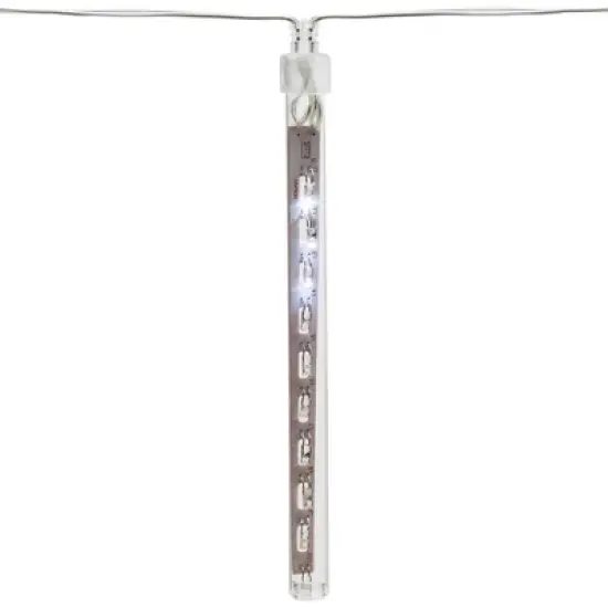 Northlight LED Dripping Icicle Christmas Tube Lights  - White - 14.25' Clear Wire - 10ct image {4}