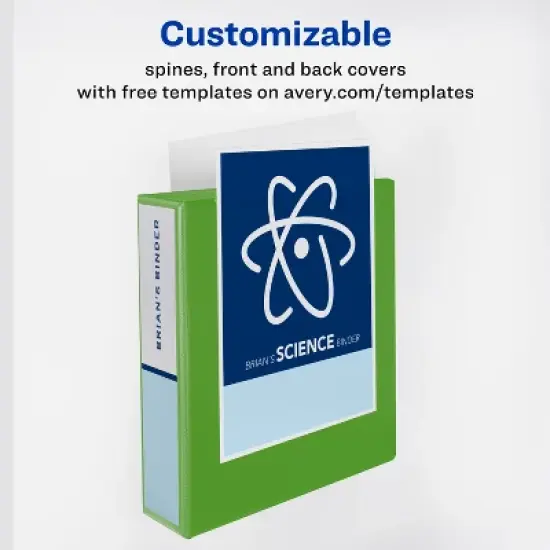 Avery Heavy-Duty View 3 Ring Binder, 5" One Touch EZD Rings, 2.3/4.8" Spine, 1 Chartreuse Binder (79815) image {2}