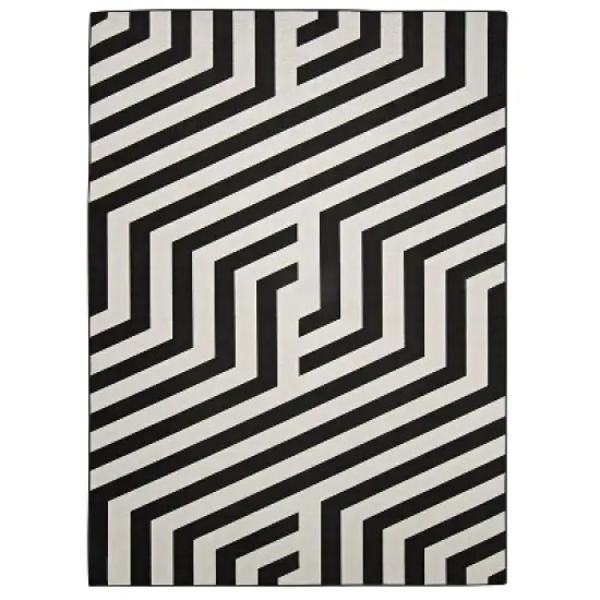 Jasile Washable Outdoor Rug Ivory/Black - Linon image {9}