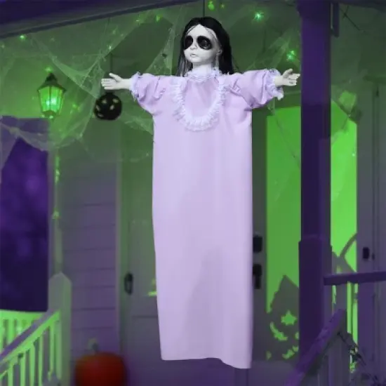 Joyfy 43&rsquo;&rsquo; Halloween Decoration Hanging Doll Ghost, Purple Dress Creepy Doll Skeleton with Scary Expressions for Halloween Indoor Outdoor Decor image {6}