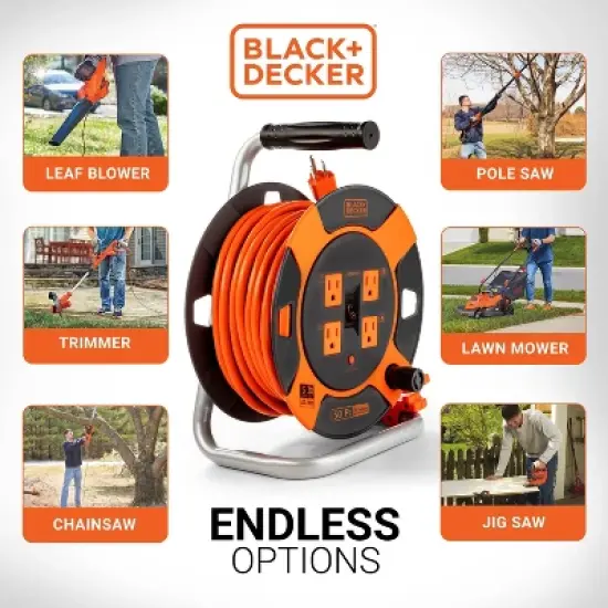 BLACK+DECKER 50' Cord Reel 14AWG 4 Outlets image {3}