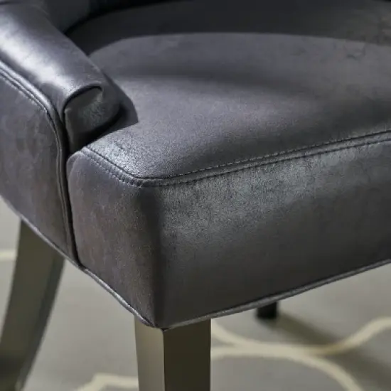 Set of 2 Hayden Traditional Microfiber Dining Chair - Christopher Knight Home image {2}