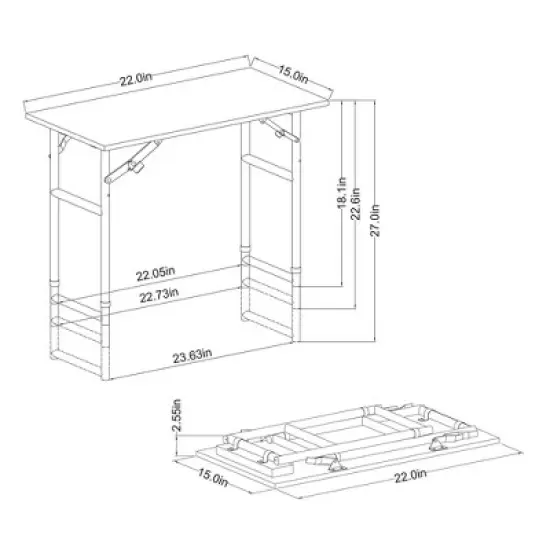 Adjustable Height Dorm Folding Table Brown - Room Essentials&trade; image {6}