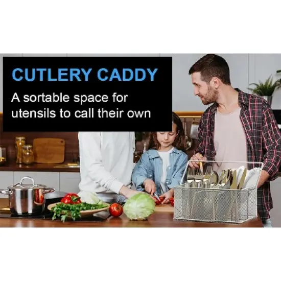 YBM Home Mesh Utensil Condiment Caddy, Pack of 2 image {2}