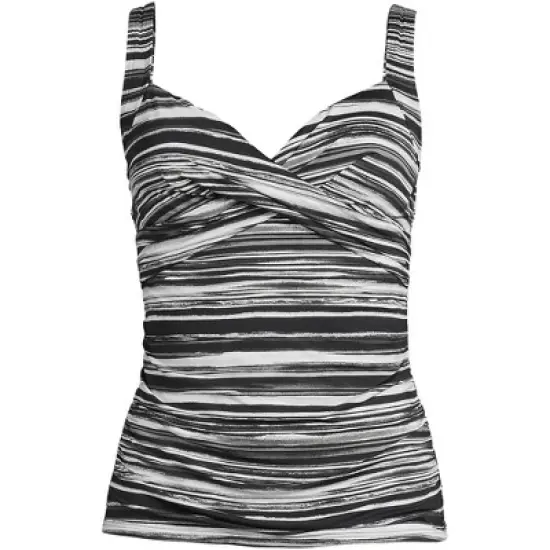 Lands' End Women's Wrap Underwire Tankini Top Swimsuit image {12}