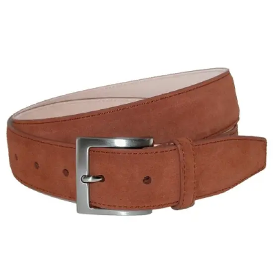 CrookhornDavis Men's Siena Suede Calfskin Dress Belt with Solid Brass Buckle image {5}