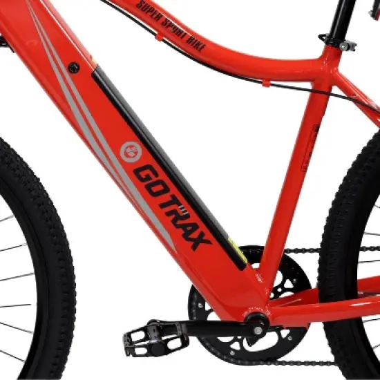 GOTRAX Adult Alpha 29" Step Over Electric Cruiser Bike - Red image {2}
