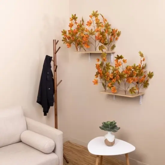 On2Pets Summer Rectangle Cat Canopy Shelves - Orange/Green - 2ct image {1}