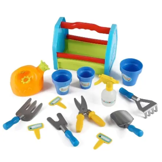 Link Garden Tools Toy Set, Comes With 8 different Plastic Gardening Tools, Great Gift For Toddlers And Kids image {1}