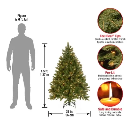 Prelit Feel Real Downswept Douglas Fir Artificial Christmas Tree Clear Lights - National Tree Company image {4}