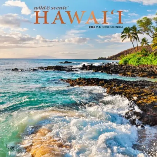 BrownTrout Hawaii Wild and Scenic 2026 12"x24" Hanging Square Wall Calendar Plastic-Free image {9}