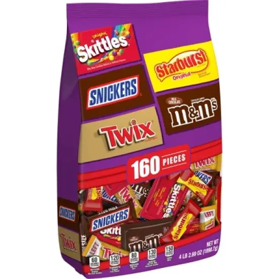 Mars Skittles Starburst Snickers Twix and M&Ms Halloween Candy Variety Pack Fun Size - 160ct/66.69oz image {6}