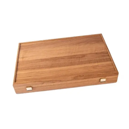 WE Games Luxury Wood Backgammon Set with Leatherette Interior - 19 inches - Handcrafted in Greece image {2}