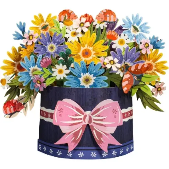 Paper Love Frndly, Festive Flower Box 3D Pop Up Card, for All Occasions - 100% Recycled and Eco-Friendly, 10 Inch Bouquet image {8}