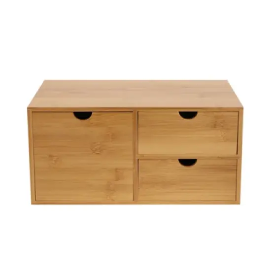 YIYIBYUS Bamboo Desk Organizer Desk Drawer Tabletop Storage image {5}