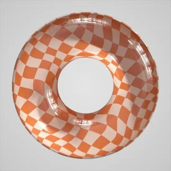 Gymojoy Orange Checkers Kids Tube Donut Style Pool Float image {1}