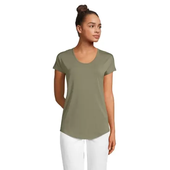 Lands' End Women's Short Sleeve Lightweight Uneck Tshirt image {5}