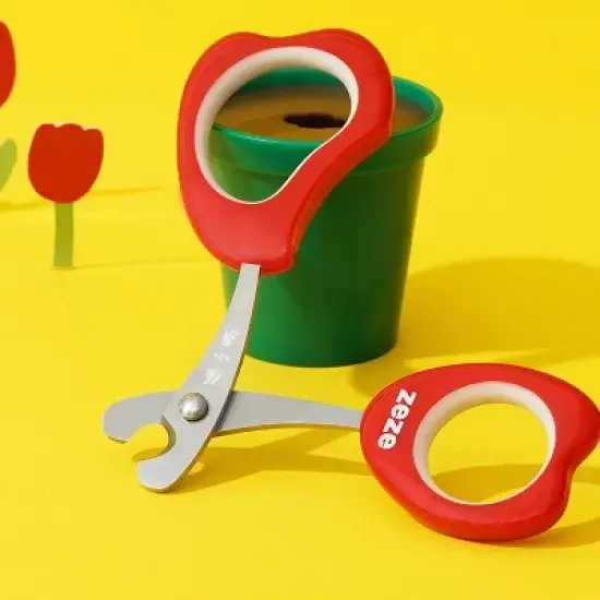 ZEZE Tulip Pet Grooming Scissors-Red image {2}