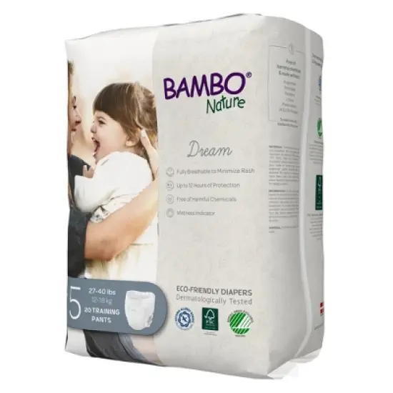 Bambo Nature Dream Toddler Toddler Training Pants Size 5 27 to 40 lbs. 1000016930, 60 Ct image {3}