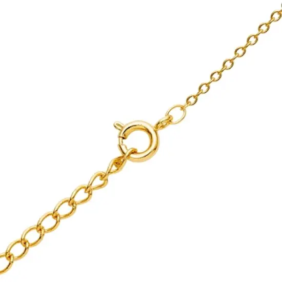 Disney Minnie Mouse Yellow Gold Over Sterling Silver Cubic Zirconia Disc Pendant Necklace, 16 + 2" image {3}