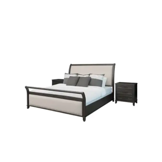 3pc Cindi Sleigh Bedroom Set Gray - Abbyson Living image {13}