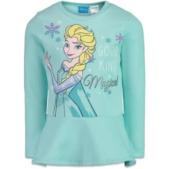 Disney Frozen Princess Anna Elsa Girls Sweatshirt and Leggings Outfit Set Little Kid to Big Kid image {1}