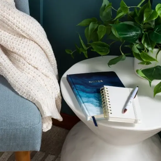 240 Sheet College Ruled Journal 7.75"x5.5" Blue Watercolor - Threshold&trade;: Hard Cover, Acid-Free, Rounded Corners, Multicolor image {1}