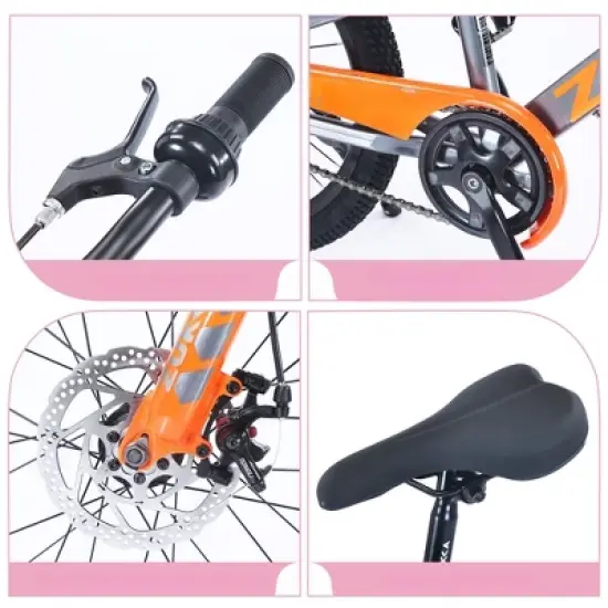 INFURNIC Bicycles, 20 Inch Mountain Bike, MTB with Height Adjustable Saddle and Handlebar for Teenager Childrens, Pink, 22.44"*32.48"*54.33" image {2}