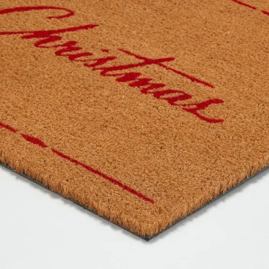 Merry Christmas Coir Doormat Tan/Red - Hearth & Hand&trade; with Magnolia image {2}