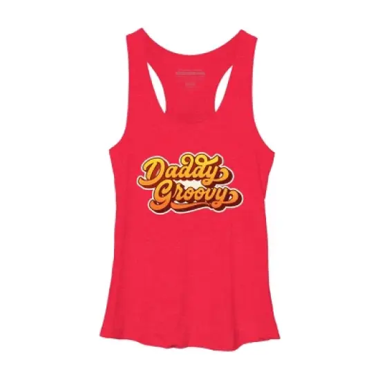Women's Design By Humans Retro Vintage Daddys Groovy By AmberDawn888 Racerback Tank Top image {2}