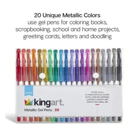 KINGART Gel Pens 20 Metallic Colors image {4}