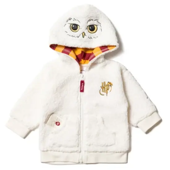 Harry Potter Hedwig Owl Fleece Zip Up Costume Hoodie Newborn to Toddler image {7}