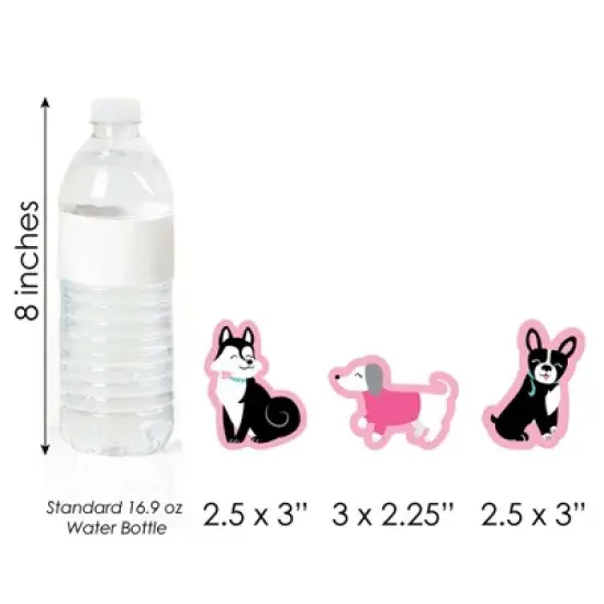 Big Dot of Happiness Pawty Like a Puppy Girl - DIY Shaped Pink Dog Baby Shower or Birthday Party Cut-Outs - 24 Count image {4}