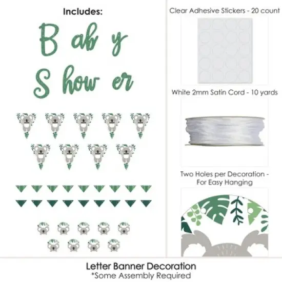 Big Dot of Happiness Koala Cutie - Bear Baby Shower Letter Banner Decoration - 36 Banner Cutouts and Baby Shower Banner Letters image {3}
