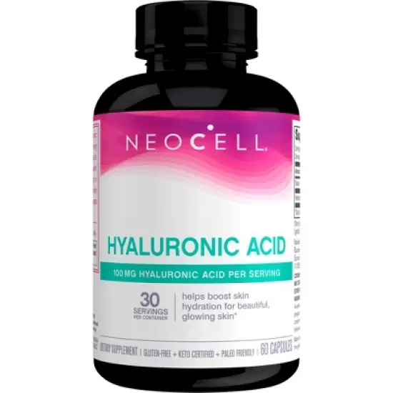 NeoCell Hyaluronic Acid Supplement, Gluten Free, 100 mg, 60 Capsules image {4}