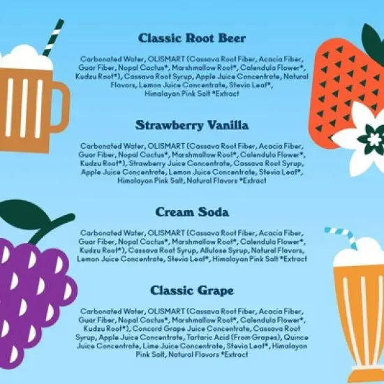OLIPOP Favorites Variety Pack Prebiotic Soda - 12pk/12 fl oz Cans image {4}