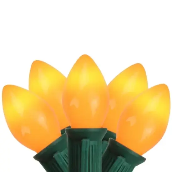 Northlight Opaque C7 Christmas String Lights - Orange - 24' Green Wire - 25ct image {1}