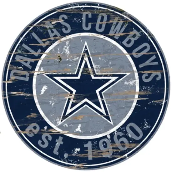NFL Fan Creations Round Distressed Sign image {2}