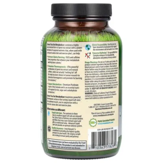 Irwin Naturals Green Tea Fat Metabolizer&reg;, 150 Liquid Soft-Gels image {2}